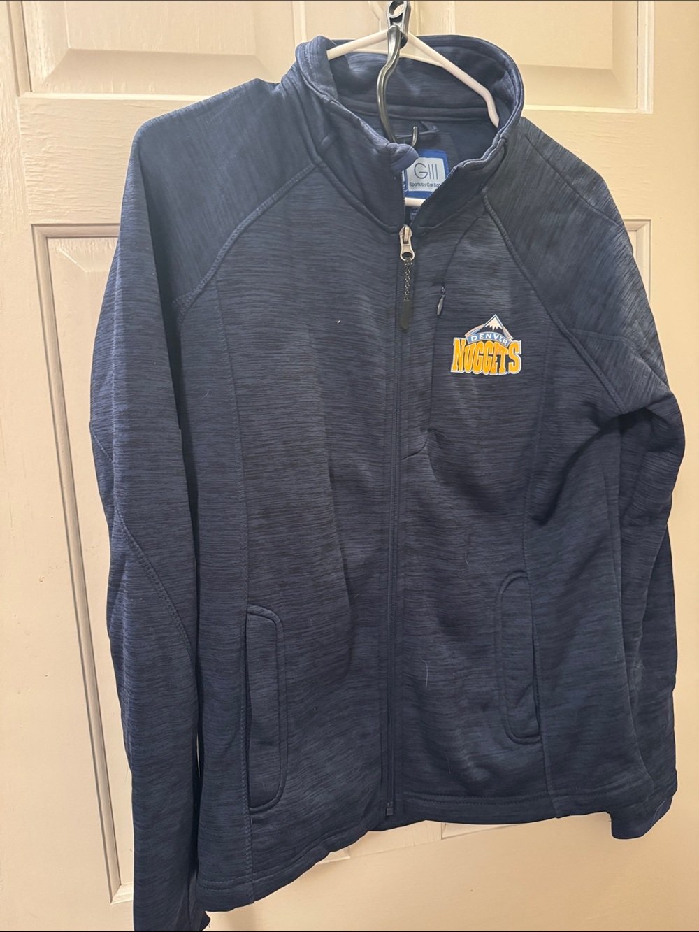 Women’s Navy Full-Zip Jacket with Denver Nuggets Logo
